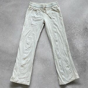 BCBG maxazria cream and white flare sparkly Y2K sweatpants rhinestones